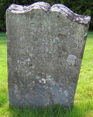 Front side of Murray gravestone found in Old Dailly, Ayrshire