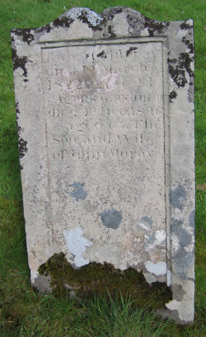 Back side of Murray gravestone found in Old Dailly, Ayrshire